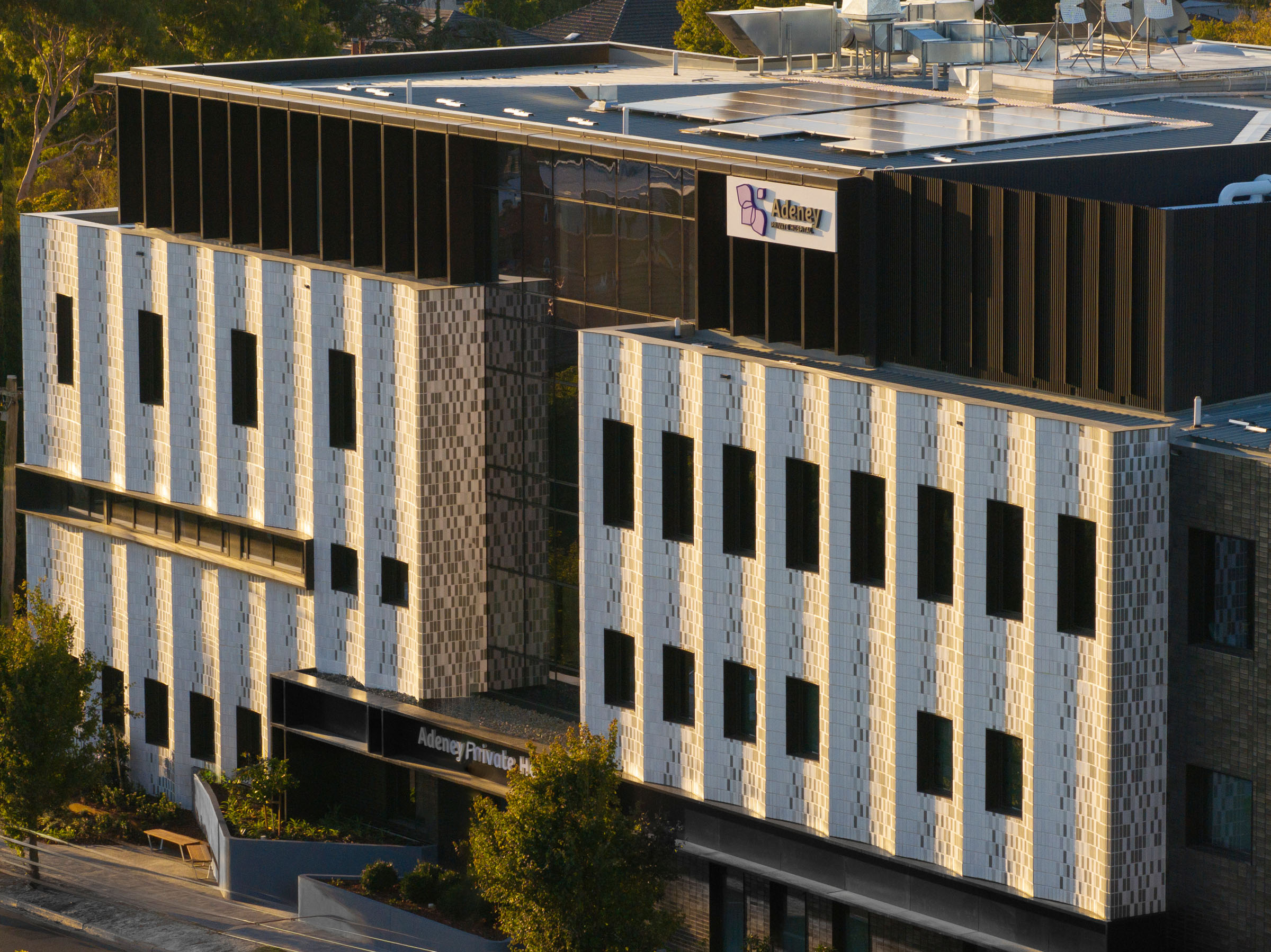 Adeney Private Hospital — completed Nexbrick facade